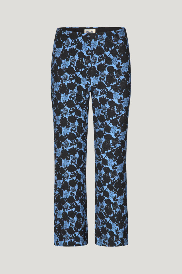 Nenne Trousers - Blue Flower Jacquard - 60% off