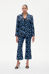 Nenne Trousers - Blue Flower Jacquard - 60% off