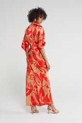 Oriental Dress - Coral & Beige - 50% off