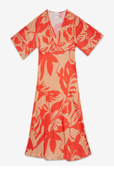 Oriental Dress - Coral & Beige - 50% off