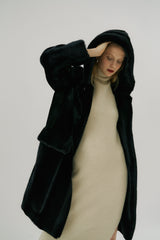 Bonnie Faux Fur Coat - Black (60% off)